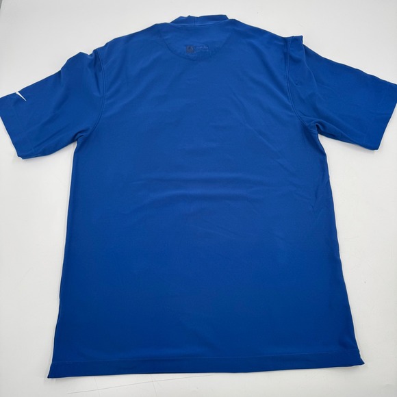 NIKE GOLF Men's Mock Neck Short Sleeve Polo Shirt Blue JELD WEN UMPQUA BANK - Picture 7 of 9